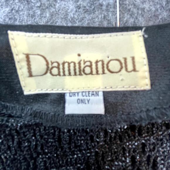 Vintage Damianou Crop Top Womens Large Black Scallop Goth Dark Fairy Wednesday - Picture 5 of 5